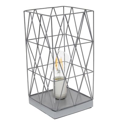 Image showing  Geometric Square Metal Table Lamp, 10.25 in., White