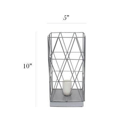 Image showing  Geometric Square Metal Table Lamp, 10.25 in., White
