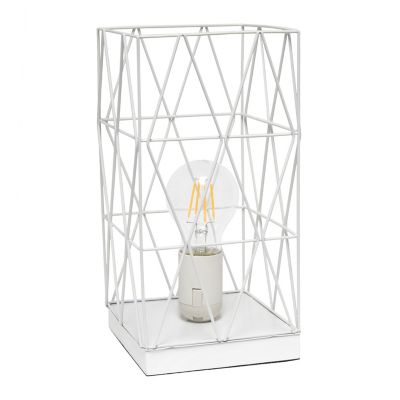 Image showing  Geometric Square Metal Table Lamp, 10.25 in., Gray
