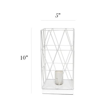 Image showing  Geometric Square Metal Table Lamp, 10.25 in., Gray