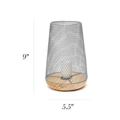 Image showing  Wired Mesh Uplight Table Lamp, 9 in., White