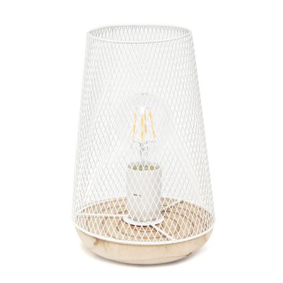 Simple Designs 9 in. H Wired Mesh Uplight Table Lamp, Gray