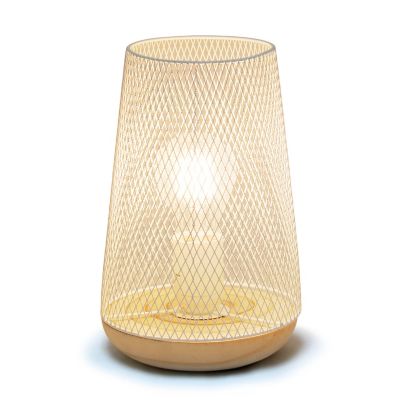 Image showing  Wired Mesh Uplight Table Lamp, 9 in., Gray