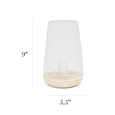 Image showing  Wired Mesh Uplight Table Lamp, 9 in., Gray