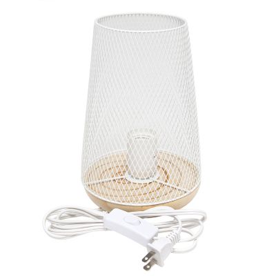 Image showing  Wired Mesh Uplight Table Lamp, 9 in., Gray