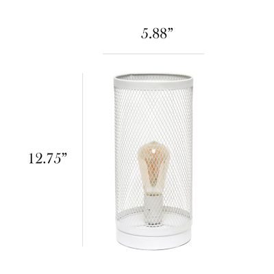 Image showing  Mesh Cylindrical Steel Table Lamp, 12.75 in., Gray
