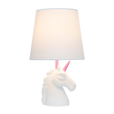 Image showing  White Unicorn Table Lamp, 16 in., Pink