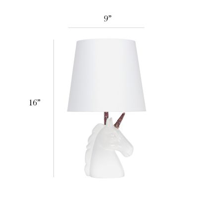 Image showing  White Unicorn Table Lamp, 16 in., Rainbow