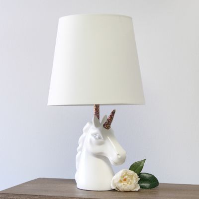 Image showing  White Unicorn Table Lamp, 16 in., Rainbow
