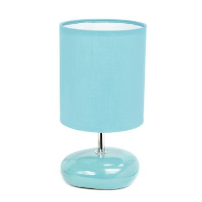 Image showing  10.24 in. H Stonies Small Stone Look Table Bedside Lamp, Blue