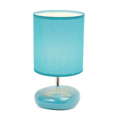 Image showing  10.24 in. H Stonies Small Stone Look Table Bedside Lamp, Blue