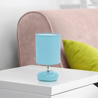 Image showing  10.24 in. H Stonies Small Stone Look Table Bedside Lamp, Blue