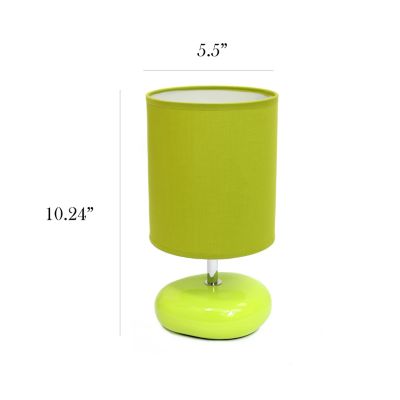 Image showing  10.24 in. H Stonies Small Stone Look Table Bedside Lamp, Green
