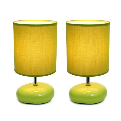 Image showing  10.24 in. H Stonies Small Stone Look Table Bedside Lamps, 2-Pack, Green