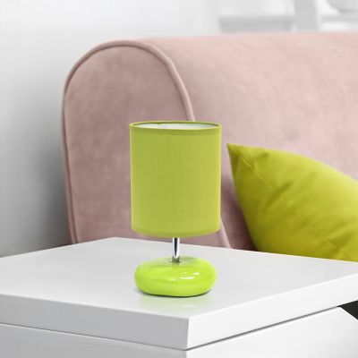 Image showing  10.24 in. H Stonies Small Stone Look Table Bedside Lamps, 2-Pack, Green