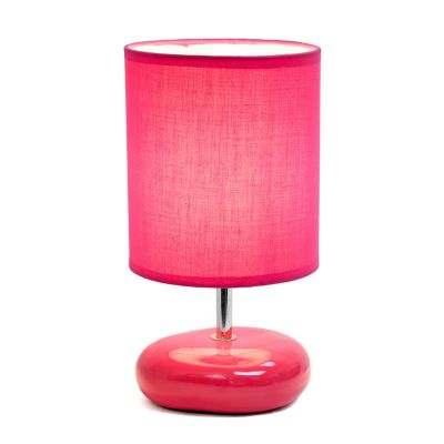 Image showing  10.24 in. H Stonies Small Stone Look Table Bedside Lamp, Pink