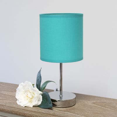 Image showing  11 in. H Mini Basic Table Lamps with Fabric Shade, 2-Pack, Blue