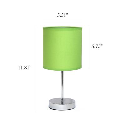 Image showing  11 in. H Mini Basic Table Lamps with Fabric Shade, 2-Pack, Green