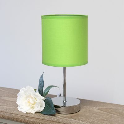 Image showing  11 in. H Mini Basic Table Lamps with Fabric Shade, 2-Pack, Green