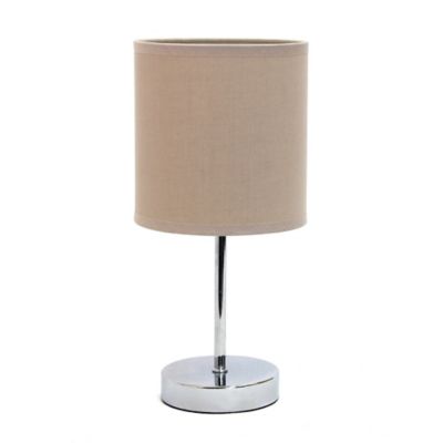 Image showing  11 in. H Mini Basic Table Lamp with Fabric Shade, Gray