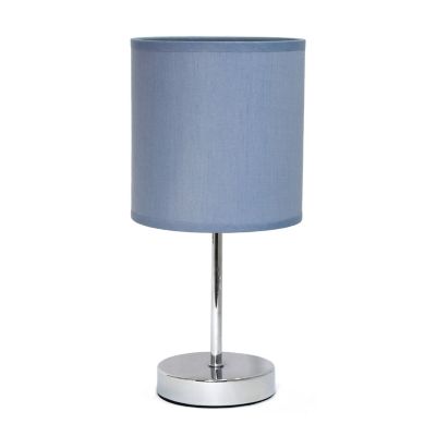 Image showing  11 in. H Mini Basic Table Lamp with Fabric Shade, Purple
