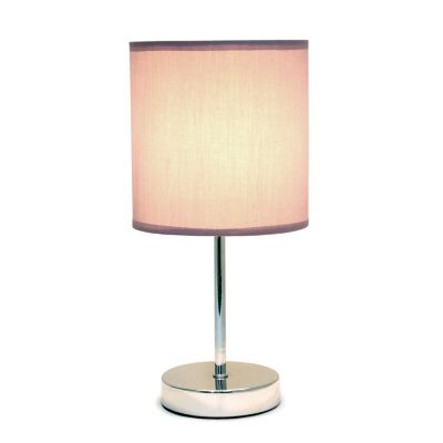 Image showing  11 in. H Mini Basic Table Lamp with Fabric Shade, Purple