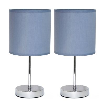 Image showing  11 in. H Mini Basic Table Lamps with Fabric Shade, 2-Pack, Purple