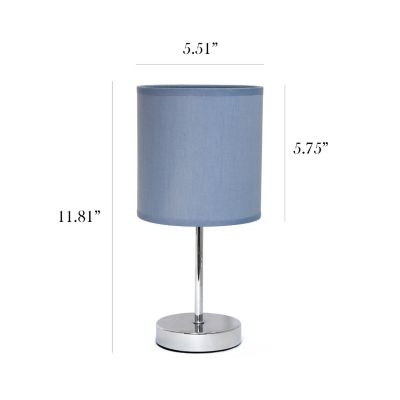 Image showing  11 in. H Mini Basic Table Lamps with Fabric Shade, 2-Pack, Purple