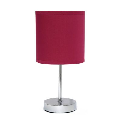 Image showing  11 in. H Mini Basic Table Lamp with Fabric Shade, Wine