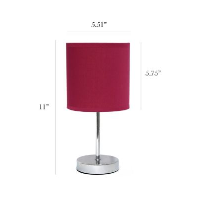 Image showing  11 in. H Mini Basic Table Lamp with Fabric Shade, Wine
