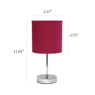 Image showing  11 in. H Mini Basic Table Lamps with Fabric Shade, 2-Pack, Wine
