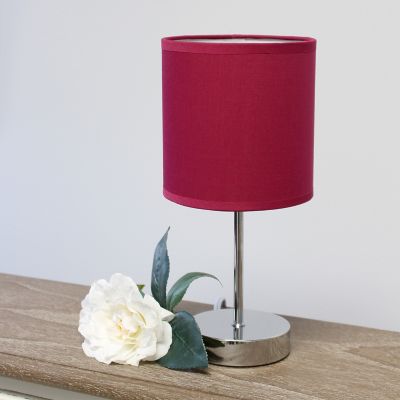 Image showing  11 in. H Mini Basic Table Lamps with Fabric Shade, 2-Pack, Wine