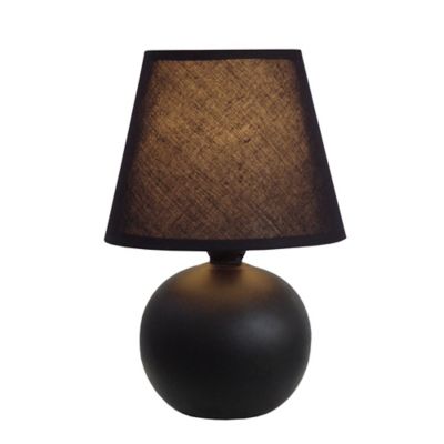 Simple Designs 9.45 in. H Mini Ceramic Globe Table Lamp, Black
