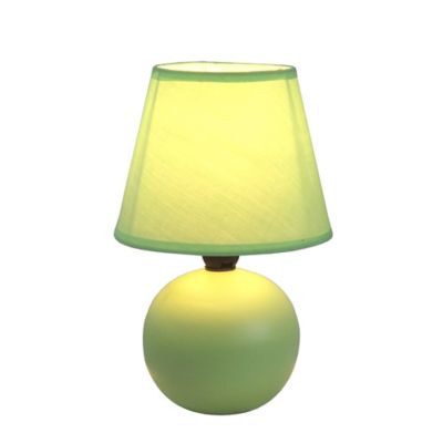 Simple Designs 8.66 in. H Mini Ceramic Globe Table Lamp, Green