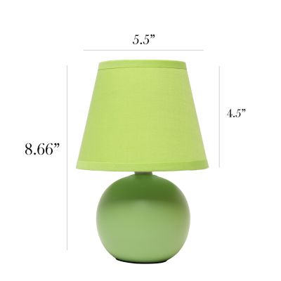 Image showing  8.66 in. H Mini Ceramic Globe Table Lamps, 2-Pack, Green