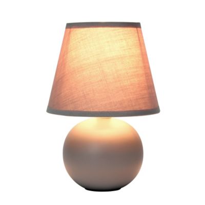 Simple Designs 8.66 in. H Mini Ceramic Globe Table Lamp, Gray