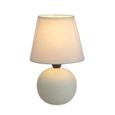 Simple Designs 8.66 in. H Mini Ceramic Globe Table Lamp, Off-White
