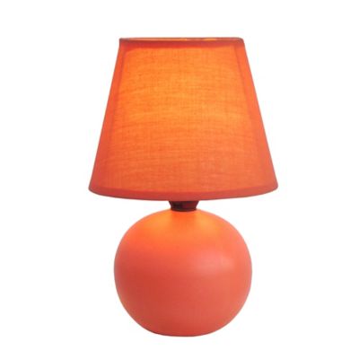 Simple Designs 8.66 in. H Mini Ceramic Globe Table Lamp, Orange