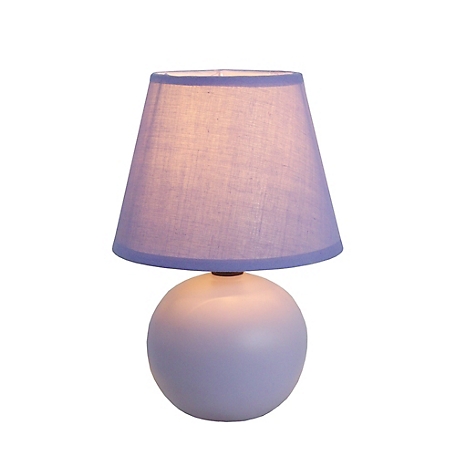 Simple Designs 8.66 in. H Mini Ceramic Globe Table Lamp, Purple