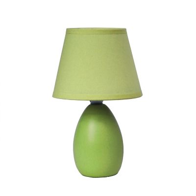 Simple Designs 9.45 in. H Mini Egg Oval Ceramic Globe Table Lamp, Green