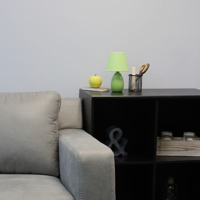 Simple Designs 9.45 in. H Mini Egg Oval Ceramic Globe Table Lamp, Green