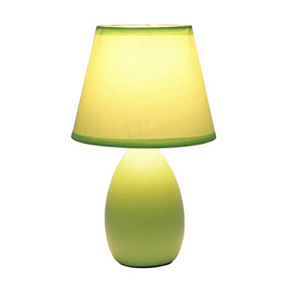 Image showing  9.45 in. H Mini Egg Oval Ceramic Globe Table Lamp, Green