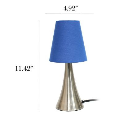 Image showing  11.5 in. H Valencia Mini Touch Table Lamps with Fabric Shades, Blue, 2-Pack