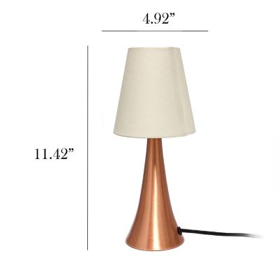 Image showing  11.5 in. H Valencia Mini Touch Table Lamps with Fabric Shades, Cream, 2-Pack