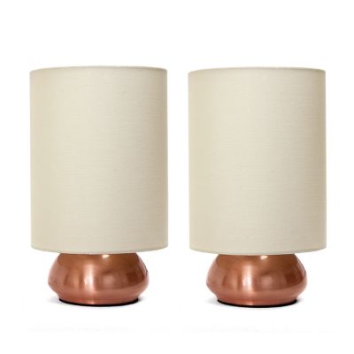 Image showing  9 in. H Gemini Mini Touch Lamps with Fabric Shades, 2-Pack