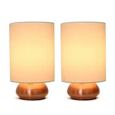 Image showing  9 in. H Gemini Mini Touch Lamps with Fabric Shades, 2-Pack