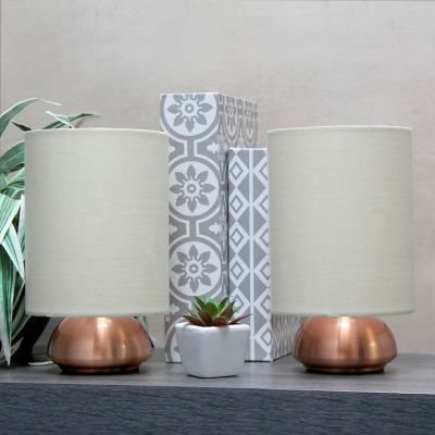 Image showing  9 in. H Gemini Mini Touch Lamps with Fabric Shades, 2-Pack