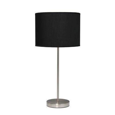 Image showing  22.4 in. H Stick Lamp with Fabric Shade, Black