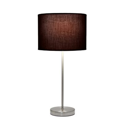 Image showing  22.4 in. H Stick Lamp with Fabric Shade, Black
