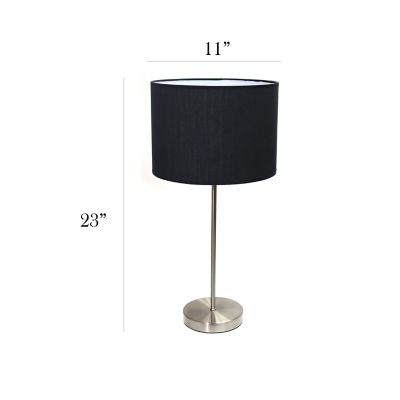 Image showing  22.4 in. H Stick Lamp with Fabric Shade, Black